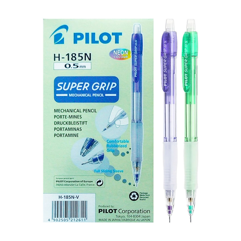 PILOT H-185N 0.5 มม. Super Grip Neon H-185N ดินสอกดสีสันสดใส