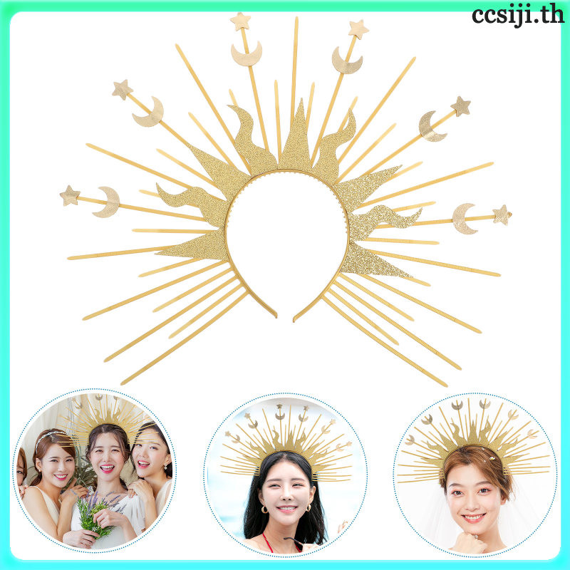 Celestial Headband Star Headband Sunburst Headpiece Crown Sun Goddess Crown