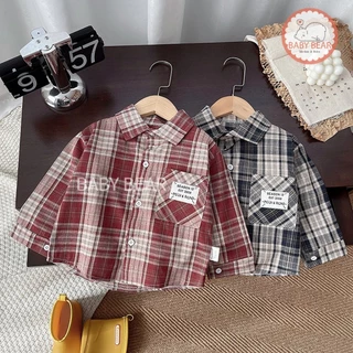 เสื้อเชิ้ตแขนยาวเด็ก เสื้อคอปกแขนยาวสำหรับเด็กผู้ชาย สไตล์เกาหลี