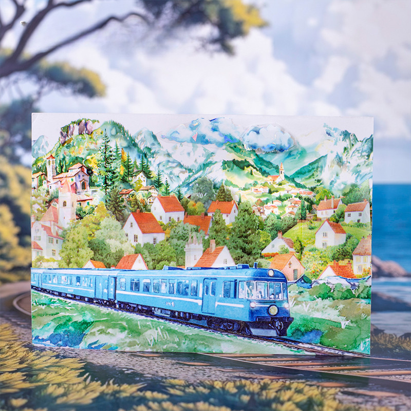 Back To SchoolMr. กระดาษ 200 ซม./ม้วน Washi เทปกาวรถไฟทิวทัศน์ธีมเทปสําหรับบัญชีมือเคสโทรศัพท์ DIY ตกแต่ง Collage