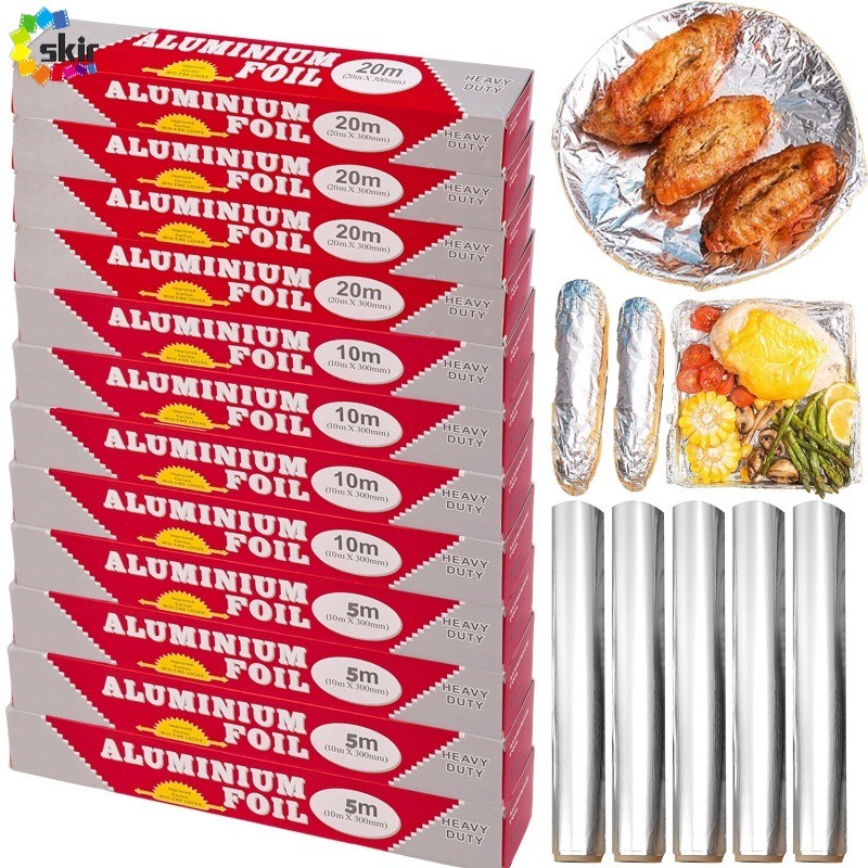 ทําอาหารบาร์บีคิวอลูมิเนียมฟอยล์ม้วนกระดาษฟอยล์ดีบุก 5/10M/20M ฟอยล์อบบาร์บีคิวฟอยล์ดีบุก Catering ฟอยล์ Wrapper