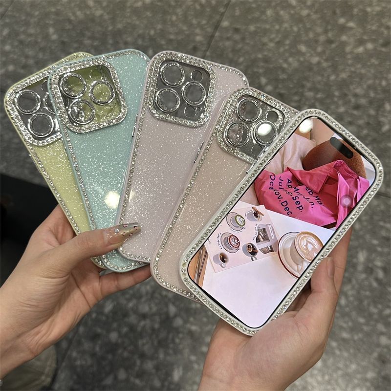 High Grade Precision Perforated สองด้านเพชร Glitter Powder สําหรับ IPhone 17 17Air 17PRO 17PROMAX 11