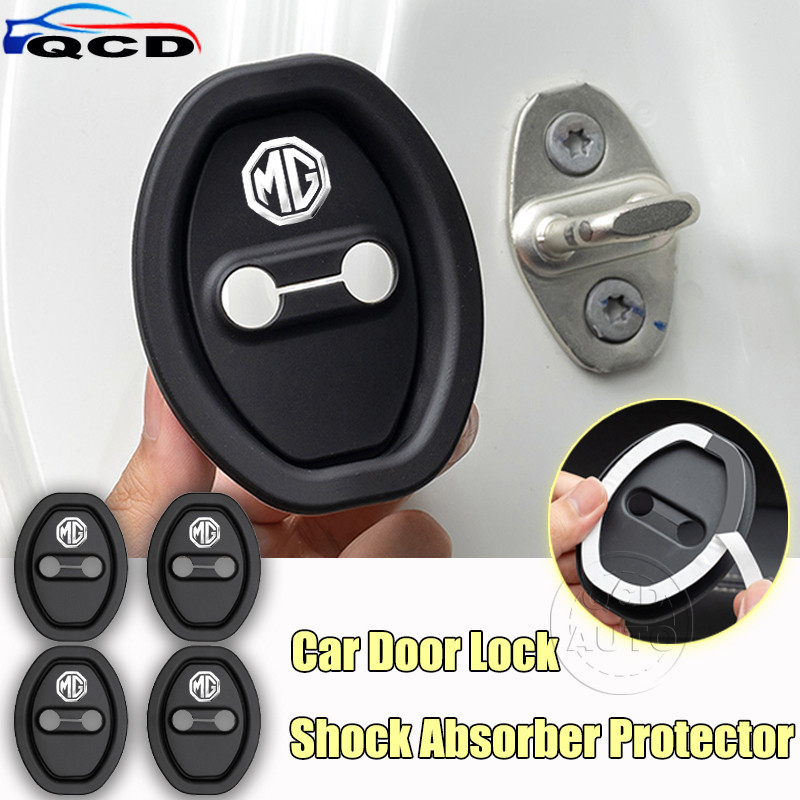 MG ล็อคประตูรถยนต์โช้คอัพแผ่นป้องกันเงียบฝาครอบยาง สําหรับ HS ZS EP MG5 MG3 MG4 EV 3 4 5 6 VS HEV Extender Maxus 9 Mulan