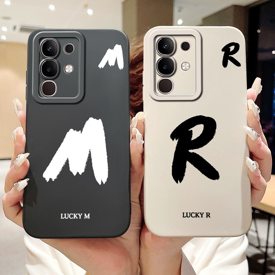 สําหรับ Vivo Y29 4G Y29S 2025 Lucky จดหมายเริ่มต้นเคสโทรศัพท์ Vivo Y29 4G / Y29S 5G เลนส์ป้องกันกรณีซิลิโคนอ่อนนุ่ม