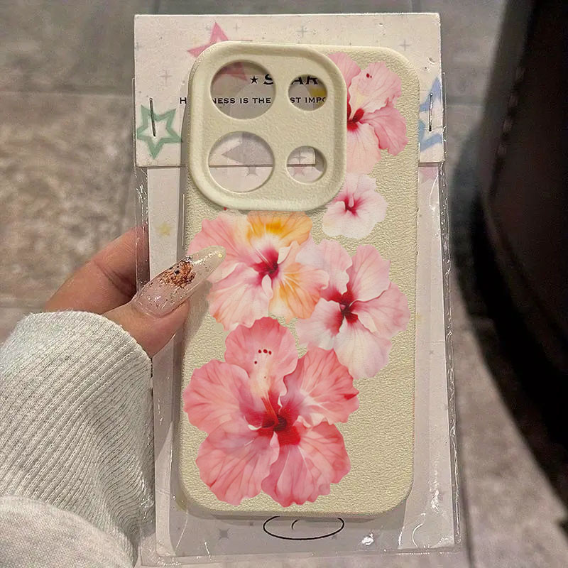 เคสโทรศัพท์สําหรับ POCO X7 X6 X5 F6 F7 F5 Pro M6 Pro Mi 15 14T 13T Pro สไตล์เรียบง่ายดอกไม้ออกแบบฝาครอบพิมพ์