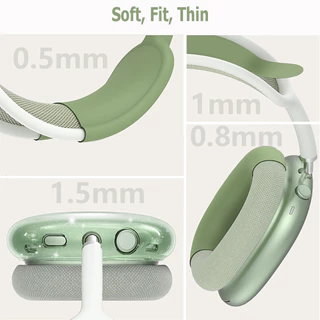 for เคส AirPods Max 1/2 for Apple Airpods Max เคสซิลิโคนกันรอยหูฟัง TPU โปร่งใสแฟลชป้องกันกรณีสีทึบปกอ่อนหูฟัง