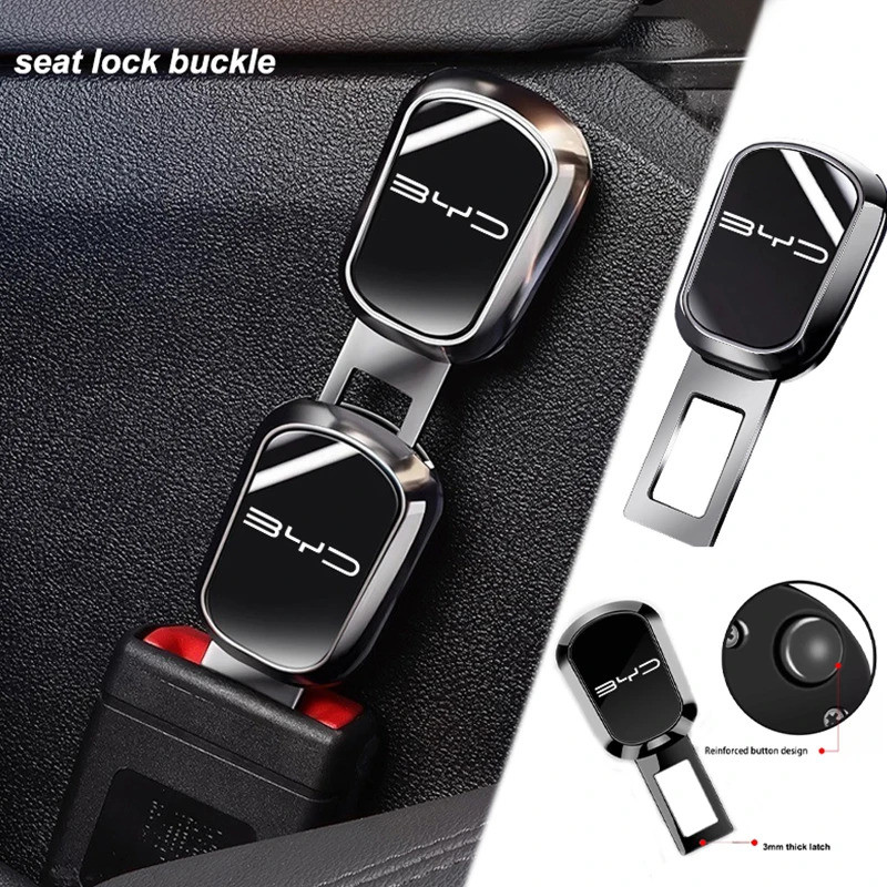 BYD เข็มขัดนิรภัยหัวเข็มขัดคลิปปุ่มเดียว Release Extender อะแดปเตอร์สําหรับ BYD F3 E6 Atto 3 Qin Han Yuan Plus Song Max G3 I3 E3 รถอุปกรณ์เสริม