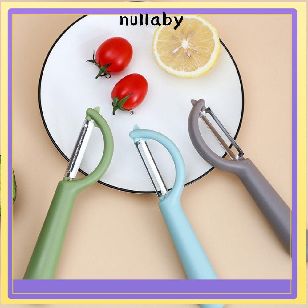NULLABY เครื่องปอก 4 ชิ้น, ใบมีดสแตนเลส เครื่องปอกปอกเปลือกกันลื่น, มัลติฟังก์ชั่นที่ปลอดภัยทําความสะอาดง่าย Scraper ทําอาหาร