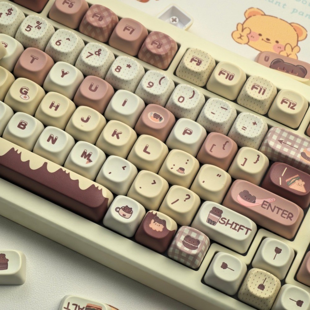 Bear Store Keycaps 120 + คีย์ MOA/เชอร์รี่โปรไฟล์ PBT Dye Sublimation Aula F75 F99 RK100 Mechanical 