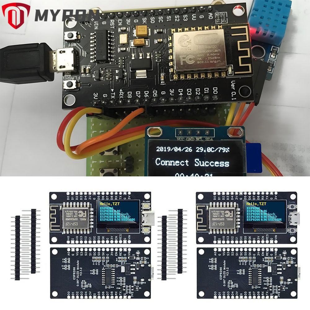 MYRON OLED Display Board, OLED NodeMCU ESP8266 Board, 0.96 นิ้ว CH340 Display Module ระบบฝังตัว