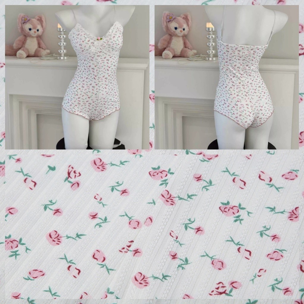 ชุดนอนแซ่บๆ   ลายเชอร์รี่ คอวี ลูกไม้  ผ้าใส่สบาย   เดรสรัดรูป  มีรูปแบบให้เลือกหลากหลาย - รูปที่ 7