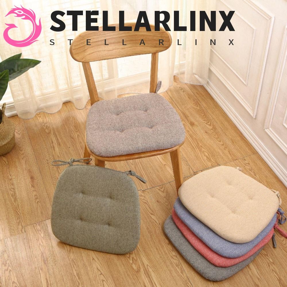 STELLARLINX เบาะรองนั่งนุ่มอบอุ่นสีทึบผ้าฝ้าย-ramie Office Home Seat Mat