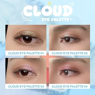 OUKEYA CLOUD EYE PALETTE พาเลตตาอายแชโดว์ 6 เฉดสีในหนึ่งตลับ เนื้อแมตต์ ชิมเมอร์เนื้อโมจิ สีแน่นติดทน