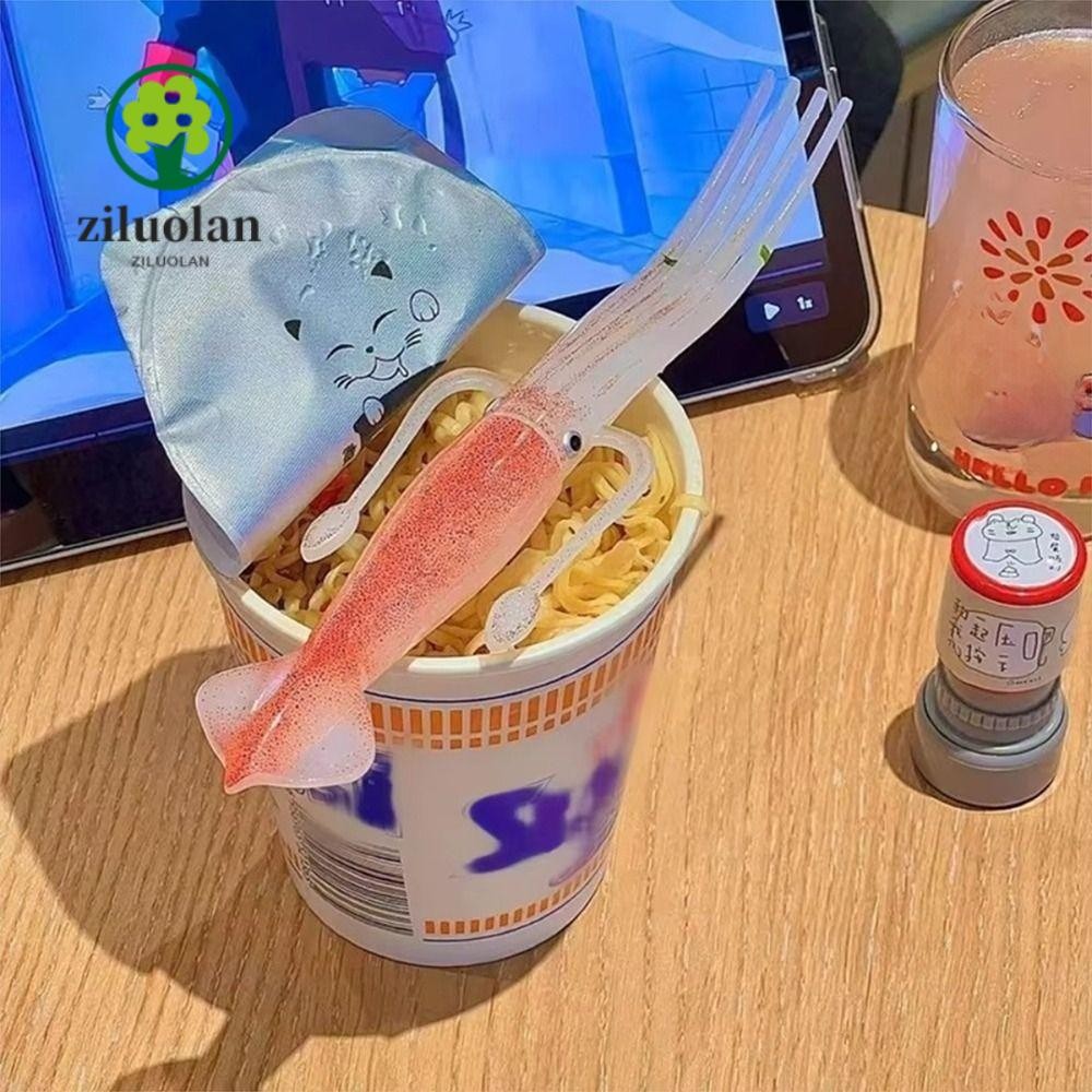 ZILUOLAN Octopus Noodle Fork, Squid-Shaped 3-in-1 Food Picks,ตลกเครื่องมือทําอาหารแบบพกพาทนความร้อนเ