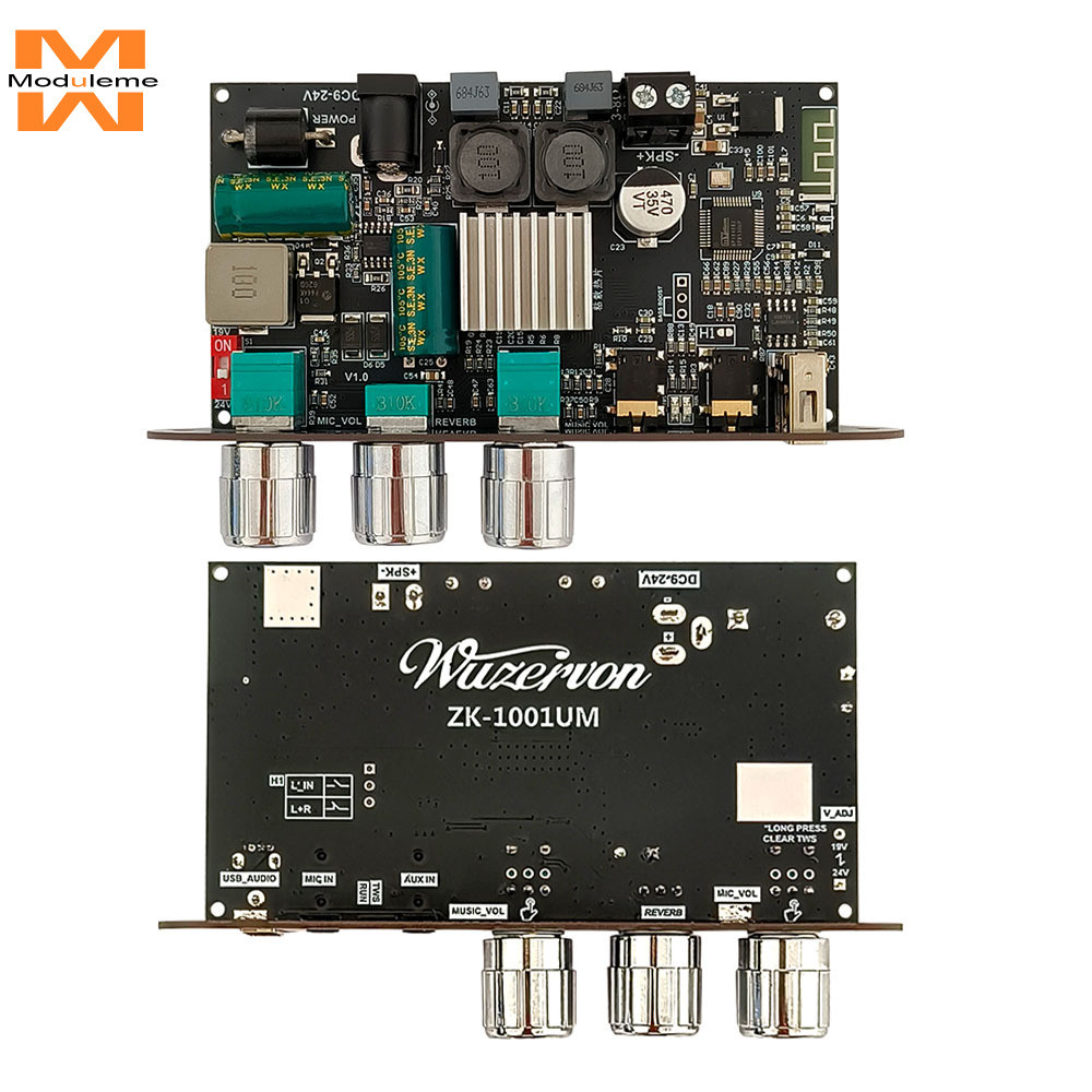 ZK-1001UM DC9-24V Single Channel 100W BT เครื่องขยายเสียงอัพเกรด BP1048 + TPA3116D2 เครื่องขยายเสียง