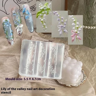 [maybeauty] 1 PC Chain ดอกไม้น้ําแข็ง 3D แม่พิมพ์อะคริลิคตกแต่งเล็บ DIY ออกแบบซิลิโคนเล็บแม่พิมพ์ {TH}