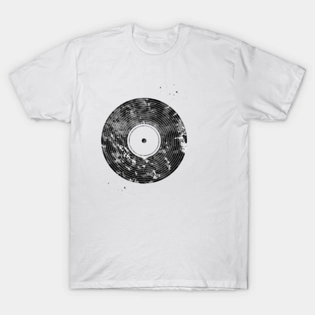 เสื้อยืด Vintage Vinyl disc แขนสั้น ผ้าคอตตอน