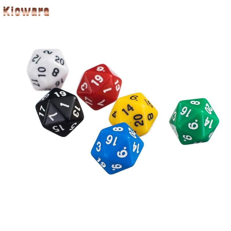 [Kloware] 6 ชิ้น 20 ด้านลูกเต๋า D20 สําหรับอุปกรณ์เกมกระดาน Casino บทบาทเล่น RPG D&D
