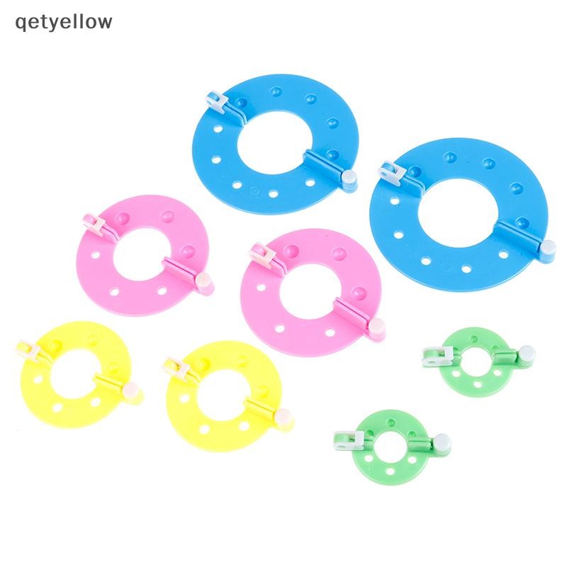 Qetyellow 8PCS 4 ขนาด Fluff Ball Weaver PomPom Maker ถัก Loom Kit TH
