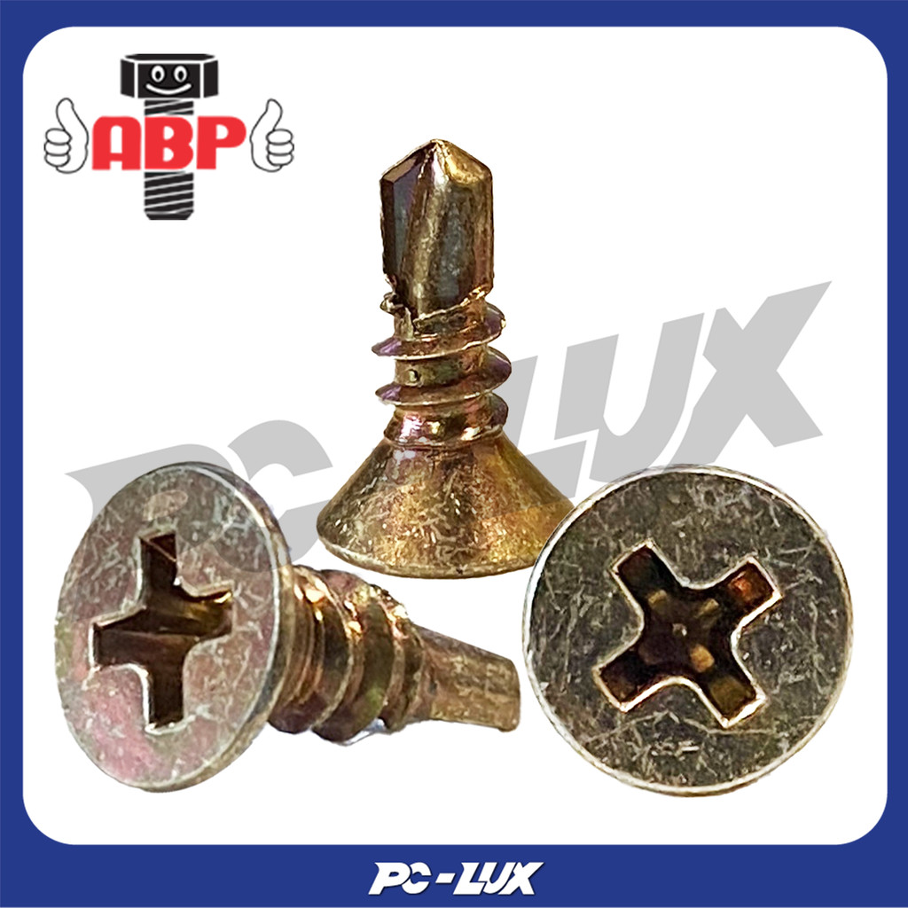 ABP สกรูปลายสว่าน JF เบอร์ #8 x 2.1/2 นิ้ว สีรุ้ง บรรจุ 500 ตัว / กล่อง