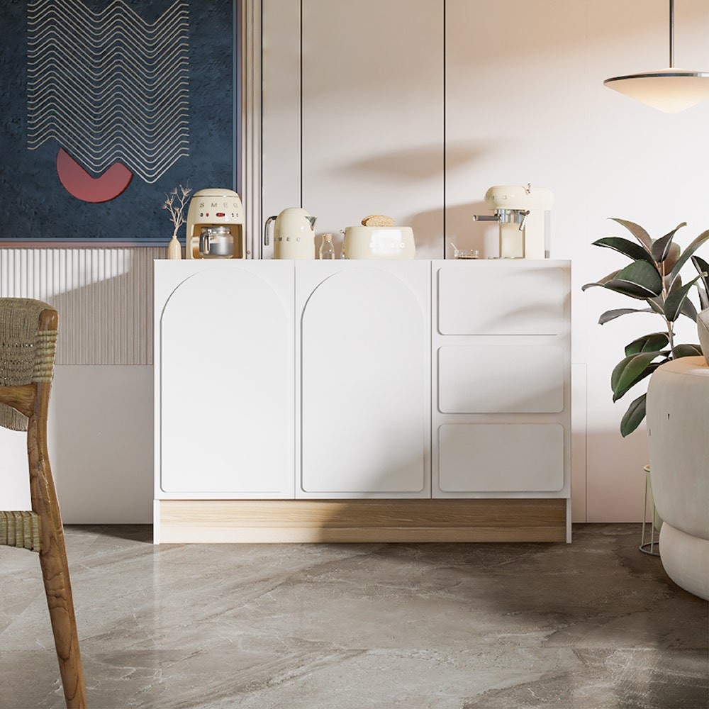 Koncept Furniture ตู้เตี้ย KC-PLAY รุ่น NORDIS สีขาว (140X40X95 ซม.)  แบรนด์ KONCEPT FURNITURE