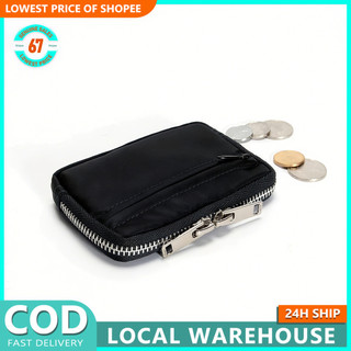 Japanese Men Wallet Small Card Holder Nylon Waterproof Earbuds Storage Bag Zipper Coin Purse MS
