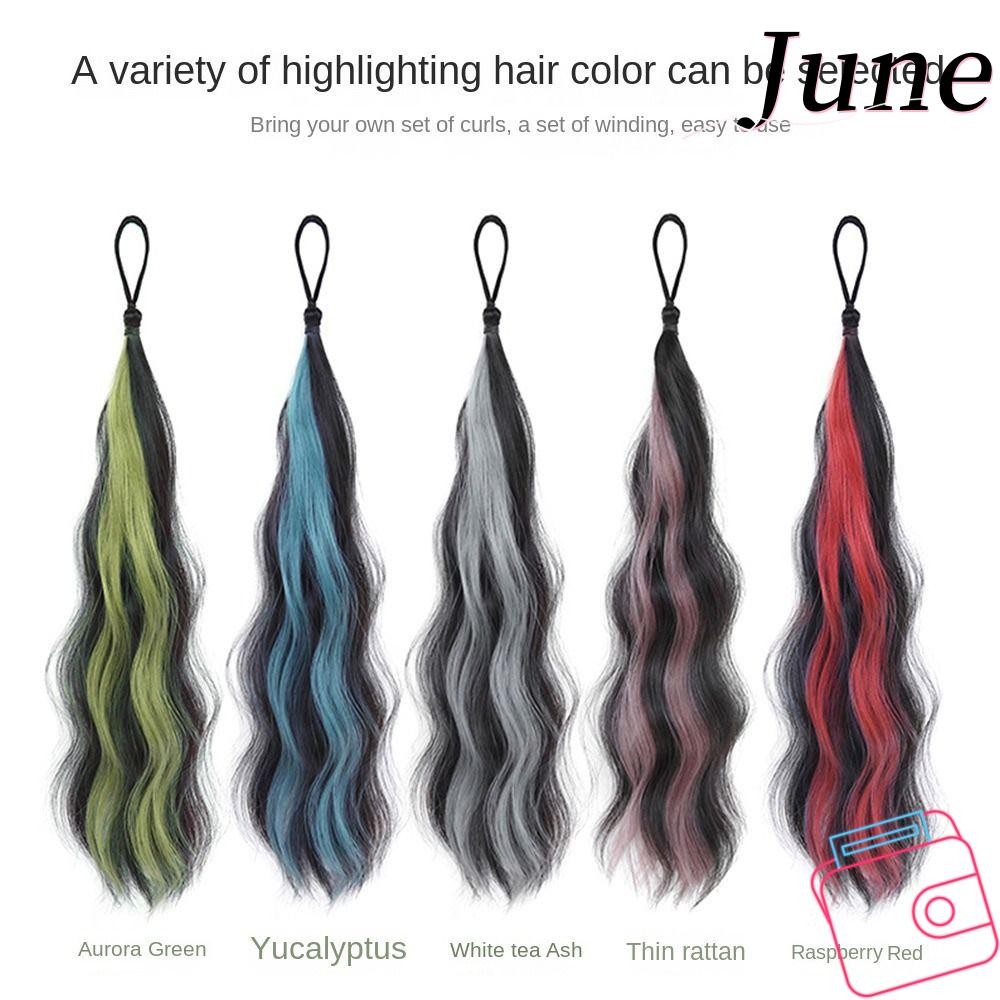 JUNEGOODS สังเคราะห์หยักผมหางม้า, Gradient 50 ซม.ความยาว Braiding หางม้า, แฟชั่นที่มีสีสัน DIY จัดแต่งทรงผมแฟชั่นผมต่อผมเด็ก Headwear