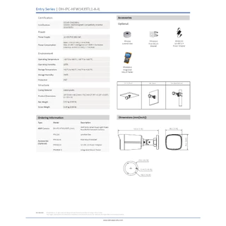 DAHUA กล้องวงจรปิด PoE 4MP มีไมค์ในตัว Smart Dual Light รุ่น IPC-HFW1439TL1-A-IL