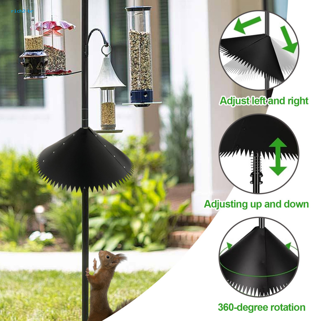 Weatherproof Squirrel Deterrent ติดตั้งง่าย Bird Feeder Baffle 19 นิ้ว Universal Squirrel Baffle สํา