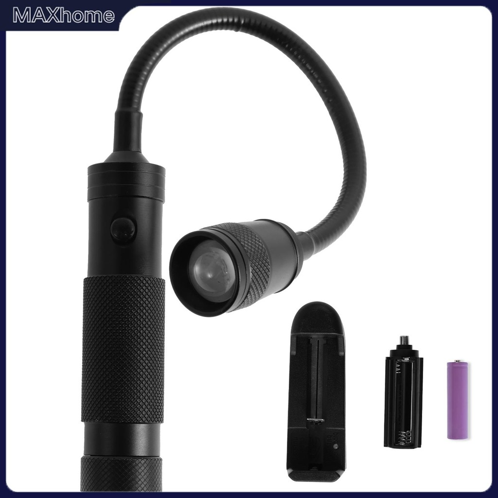 ไฟ LED ทํางาน 350 Lumen ไฟฉายคอแบบยืดหยุ่นพร้อมฐานแม่เหล็กปรับ Zoomable Camping Light ไฟฉาย LED แบบพ