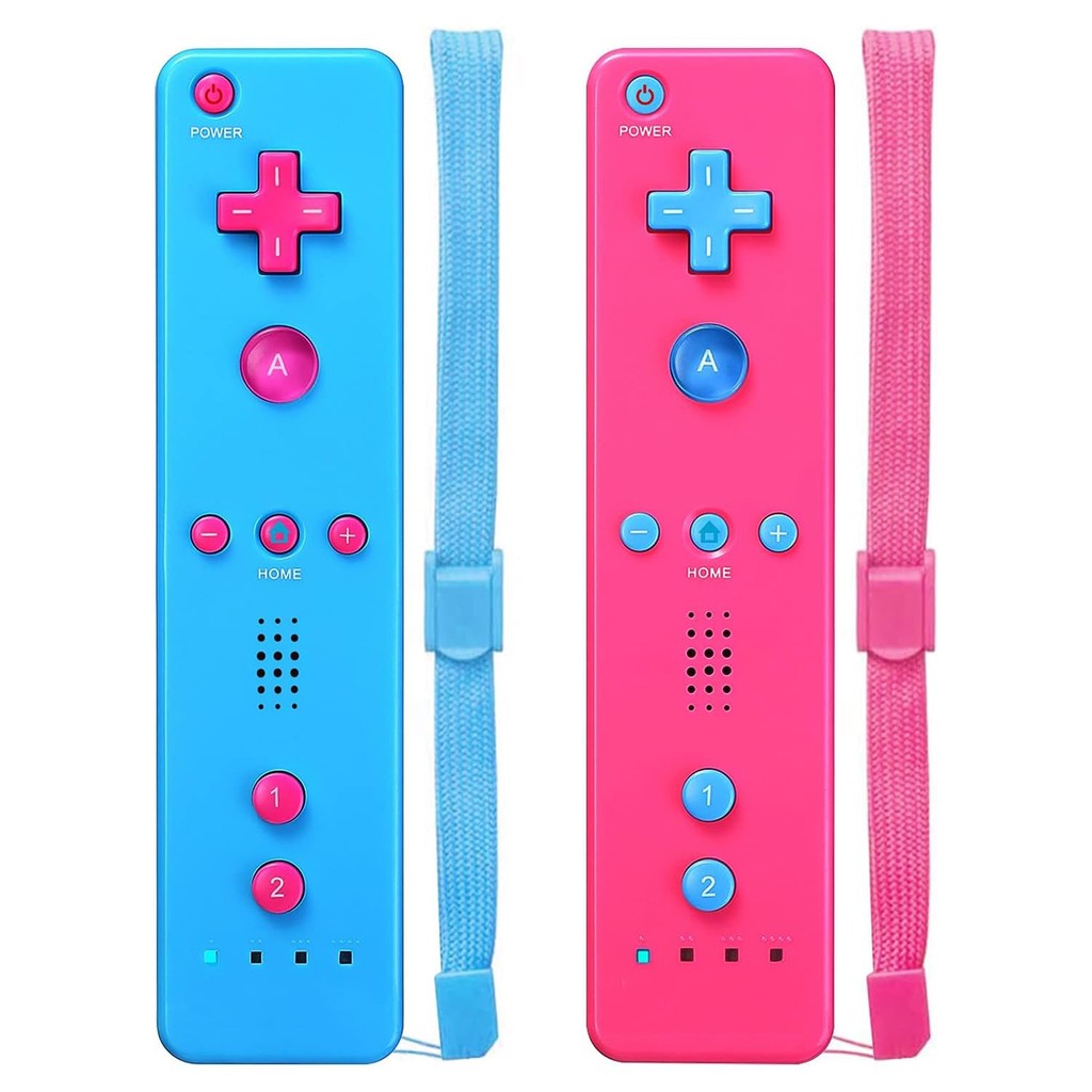 JEELUK Wii Controller,Wii Remote Controller 2 Pack เข้ากันได้กับ Nintendo Wii, พร้อมสายรัดข้อมือและเ