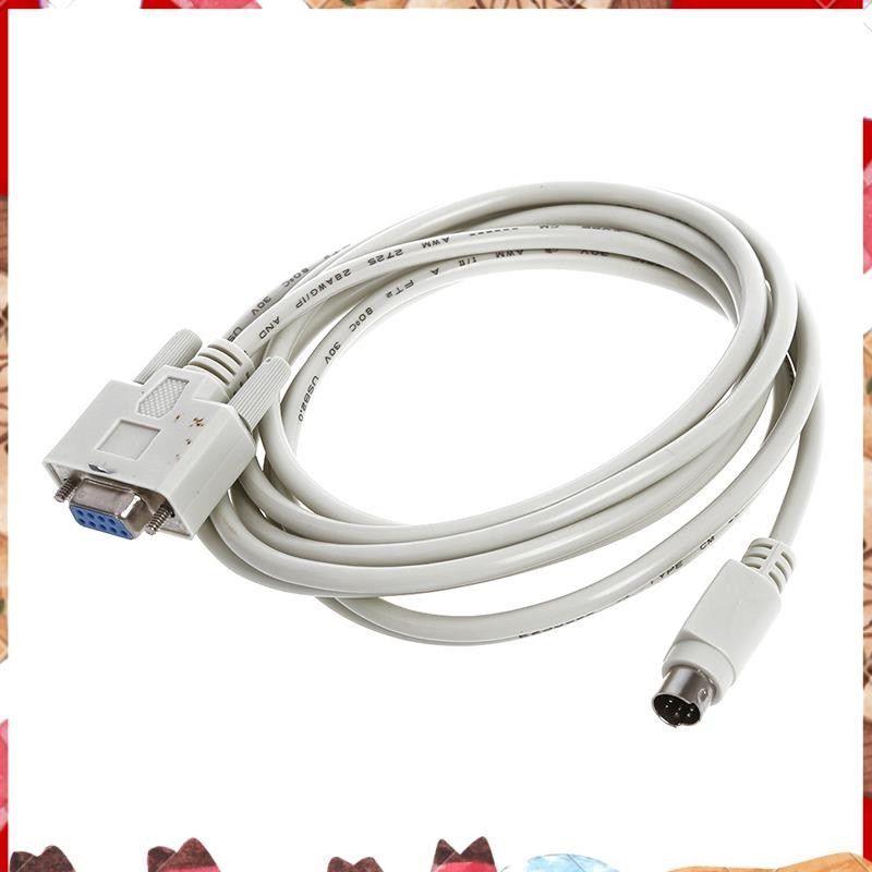 DB9P ถึง 8P Mini Din RS232 ดาวน์โหลดสายสีขาว 8.2 Ft สําหรับ PLC -EH
