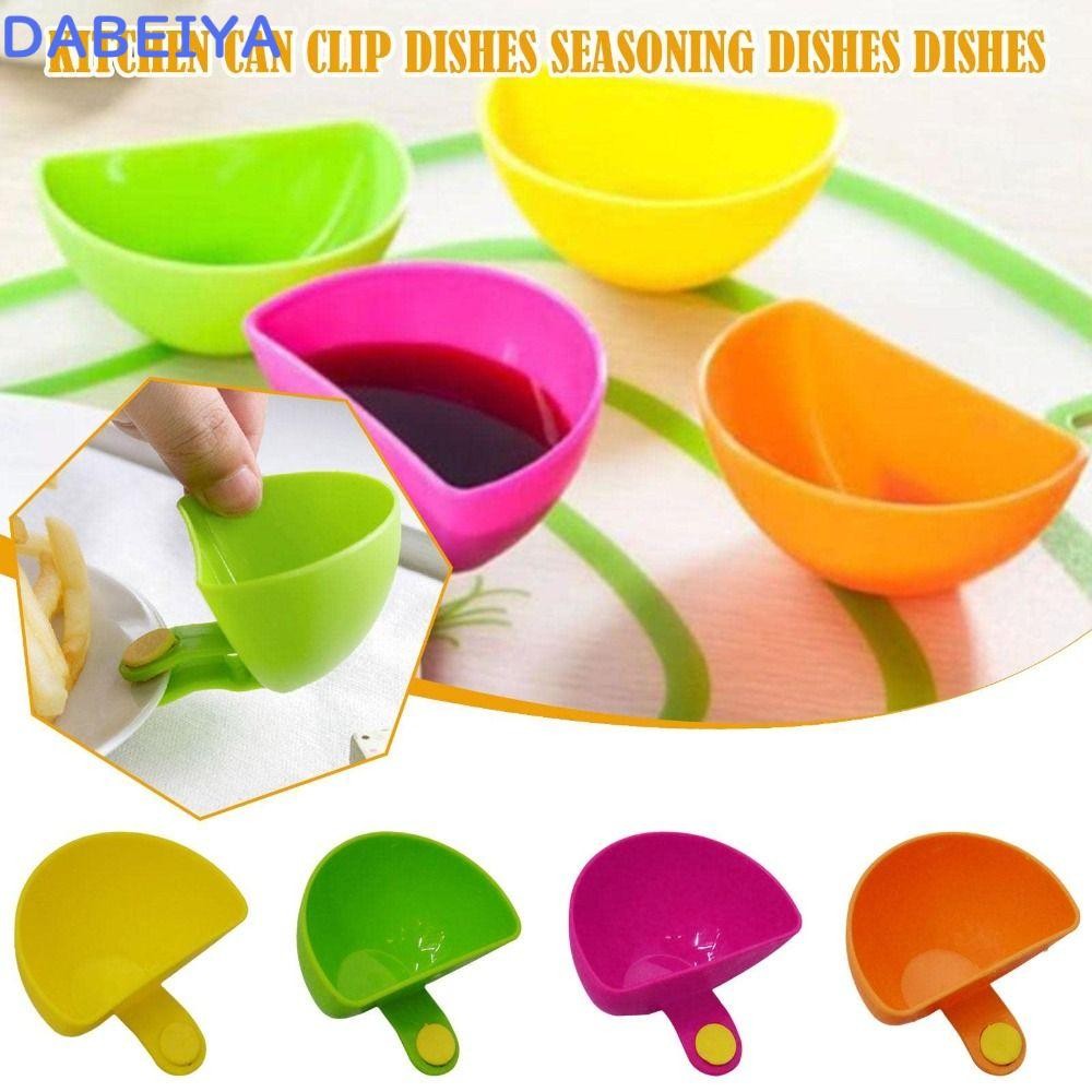 DABEIYA ชามคลิปจุ่ม, สีสัน Clip-On Spices Dip Container Bowl, อเนกประสงค์พลาสติก Gadgets ครัว