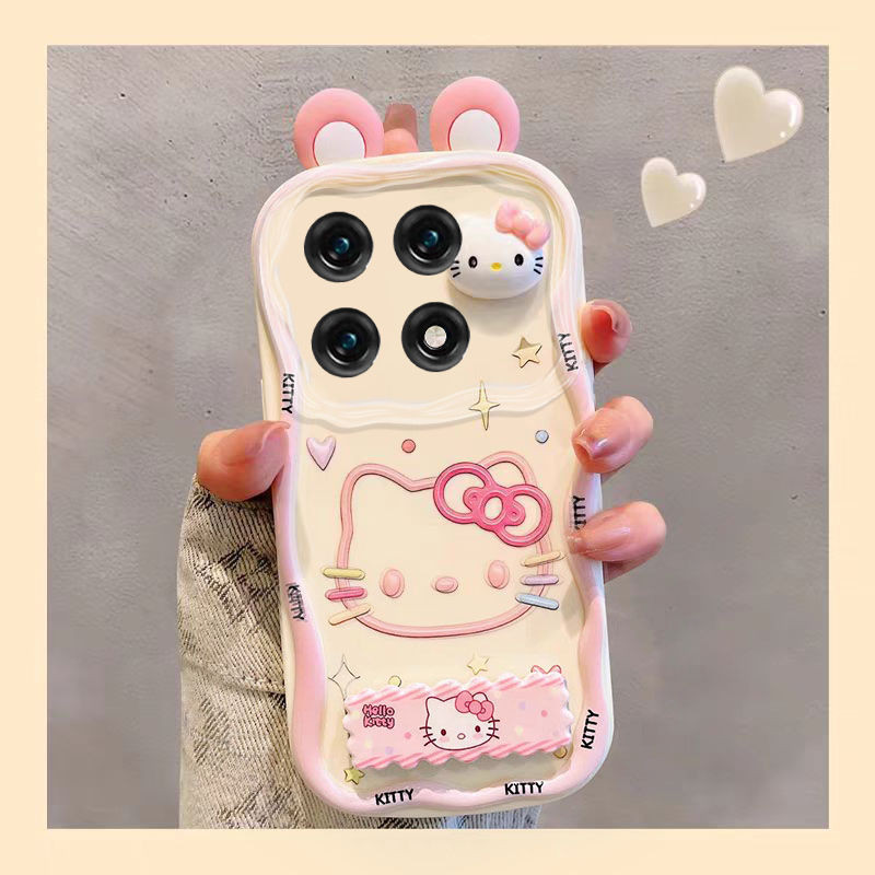 น่ารักสามมิติ KT Cat Redmi K70 เคสโทรศัพท์ K70E ตุ๊กตาผู้ถือ K70 Extreme Edition รวมทุกอย่าง K70Pro 