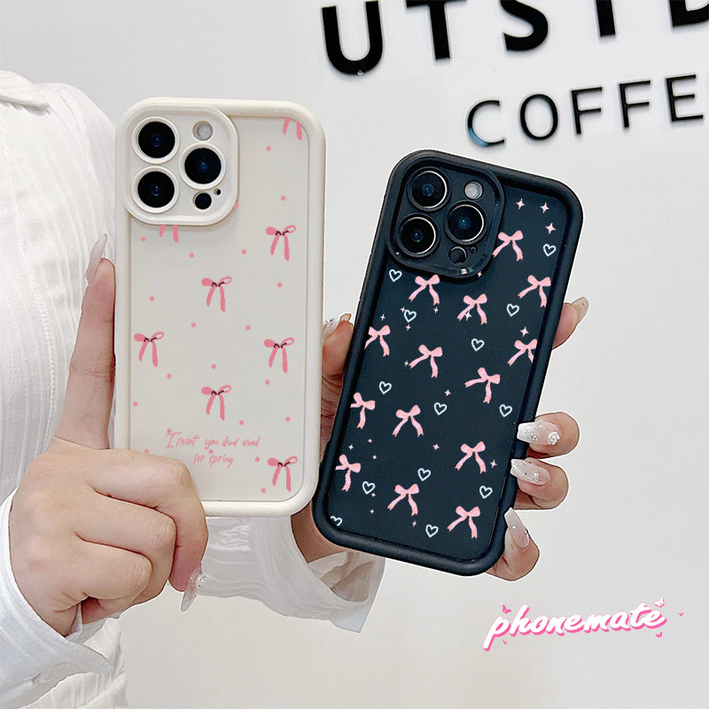 จัดส่งจากประเทศไทย โบว์จุดสีชมพูเต็มจอ for OPPO A7 A5s A12 A11K F11 Pro A3s A12E