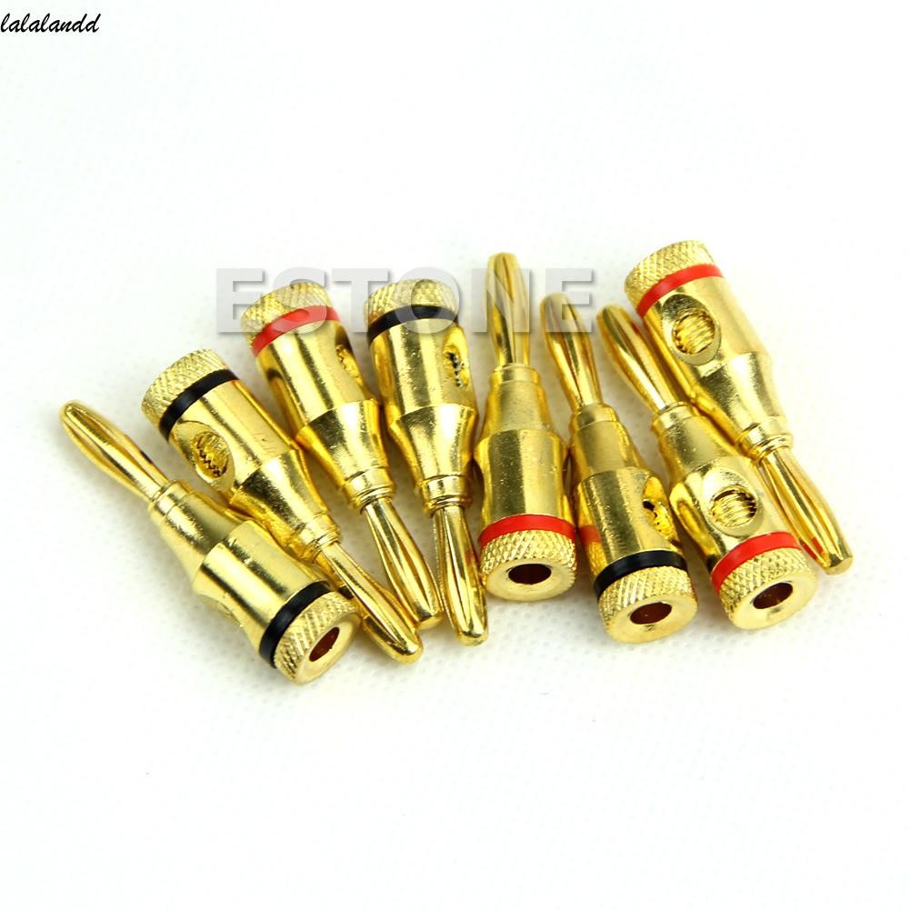 ลาแลนด์ 8ชิ้นชุดทนทาน4มิลลิเมตรลําโพงดนตรีกล้วยเสียบแจ็คเชื่อมต่อที่เชื่อถือได้ชุบทองอะแดปเตอร์อุปกรณ์เสริม