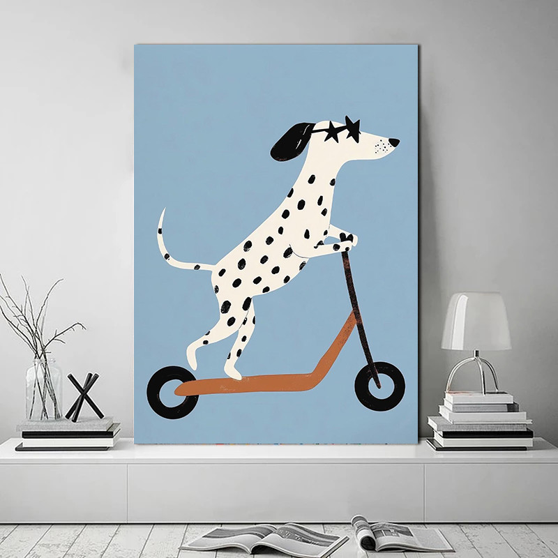 โมเดิร์นฮิปฮอปที่มีสีสันตลกแว่นตาสุนัขการ์ตูนโปสเตอร์ผ้าใบจิตรกรรมรูปภาพ - รูปที่ 2