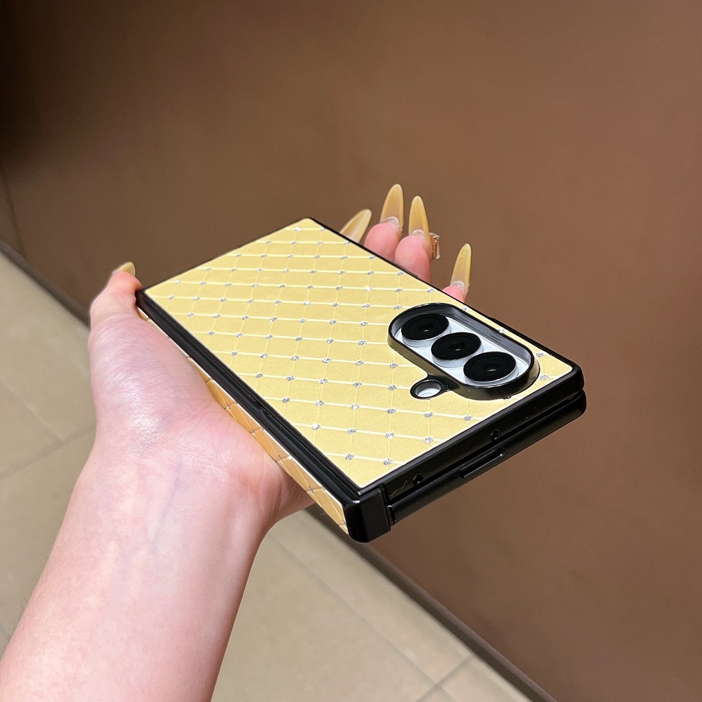 เหมาะสําหรับ Samsung Galaxy Z Fold 7 6 5 4 3 5G เคสโทรศัพท์มือถือหนัง PU ใหม่ทันสมัย, Samsung Galaxy Z Fold 7 5G เคสโทรศัพท์มือถือป้องกันการตก rhinestone แบบเต็มหน้าจอ