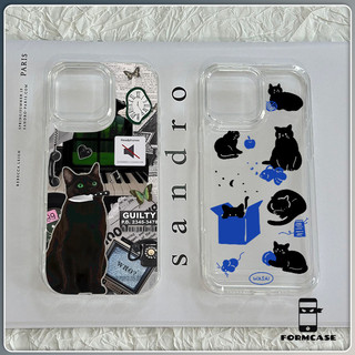 โปร่งใส จัดส่งจากประเทศไทย นักสืบแมวเล็ก for iPhone เคสไอโฟน 11 12 13 14 15 16 PLUS PRO MAX X XS MAX XR 7/8PLUS แอปเปิ้ล