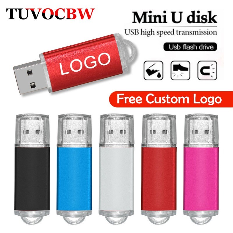 (ฟรีโลโก้ที่กําหนดเอง) โลหะ usb flashdrive 2.0 128gb ไดรฟ์ปากกา 64gb flashdrive iphone 32gb ของที่ระ