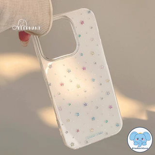 เคส เคสไอโฟน 11 เข้ากันได้กับ IPhone 16 12 13 11 15 14 Pro Max 16 15 14 Plus เคส IMD ลายดาวน่ารักสีลูกกวาดแฟนตาซี
