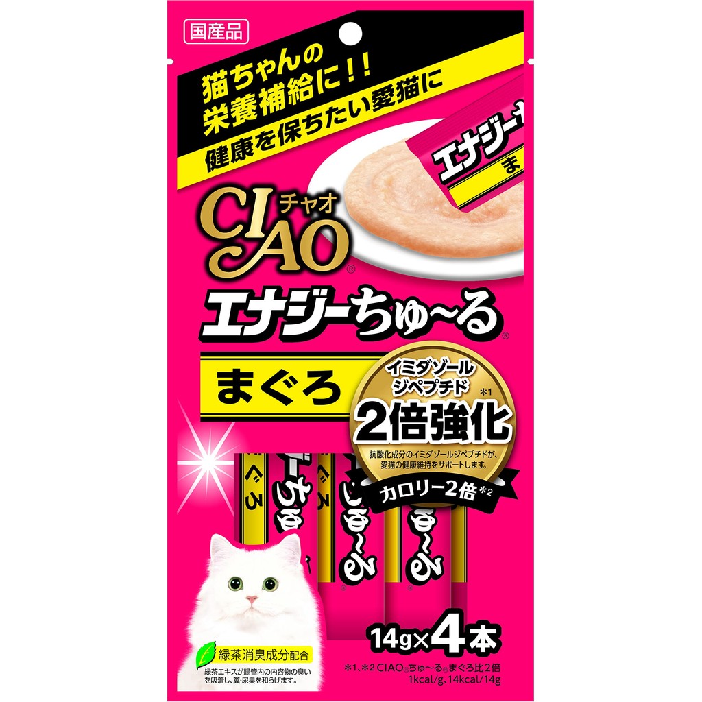 CIAO Energy Tube Tuna 4pcs x 6 Packs (Set) Cat Treats