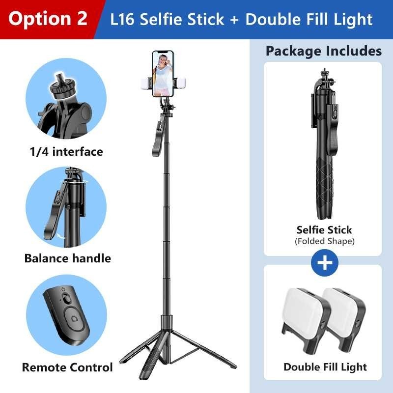 TRASTRE KEELEAD ขาตั้งกล้อง HP กล้องแหนบ Monopod พร้อมรีโมทและเติมแสง - L16
