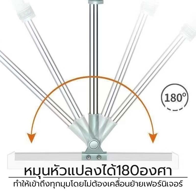 ไม้ปาดน้ำ ไม้รีดน้ำพื้น ไม้กวาด ไม้รีดน้ำ ไม้ถูพื้น ทำความสะอาดปาดน้ำ สำหรับกวาดน้ำและฝุ่น ปรับหมุนได้ 180° - รูปที่ 4
