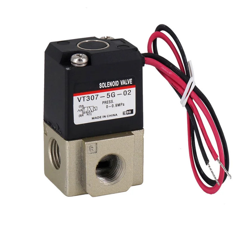 1/8" 1/4 "DC 24V AC220V VT307 Seriesสองตําแหน่งสามทางความถี่สูงSolenoid VT307-5G-02 วาล์วสูญญากาศVT3