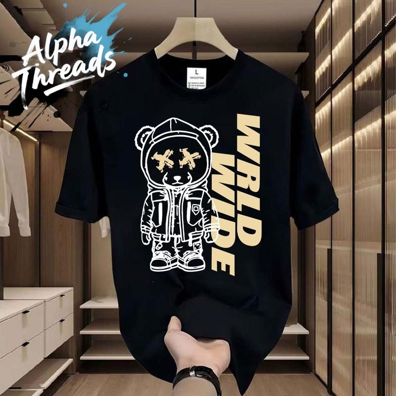 (จัดส่งตลอด 24 ชั่วโมง)Alpha Threads เสื้อยืดลายการ์ตูน มีหลากหลายสีให้เลือก ผ้าดีใส่ได้ทุกเพศ เสื้อ