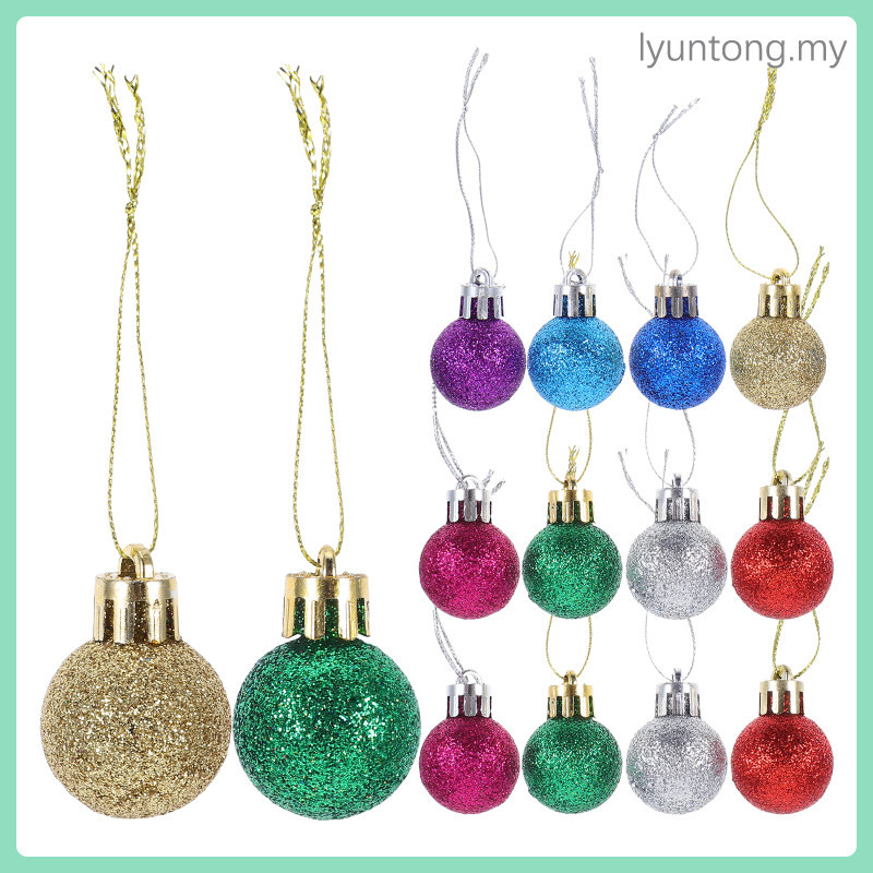 80 ชิ้น Christmas Party ตกแต่ง Tree Charms เครื่องประดับ Prom Holiday จี้เงา Glitter Baubles lyunton