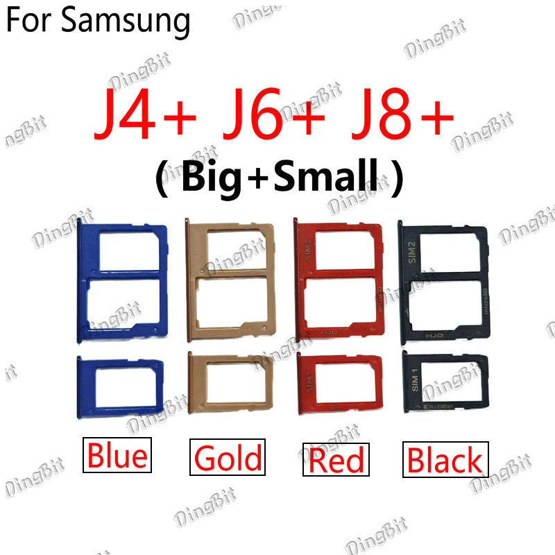 สําหรับ Samsung Galaxy J4 Plus J6 Plus J8 Plus ซิมการ์ดถาดช่องใส่การ์ด Reader SD Slot Adapter อะไหล่