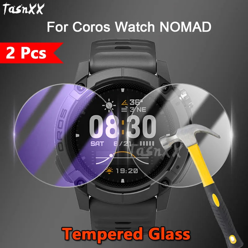 1/2/3/5 PCS สําหรับ Coros NOMAD Sport Smart Watch 2.5D Slim HD Clear/Anti Purple Light 9H Tough กระจกนิรภัยป้องกันหน้าจอฟิล์ม