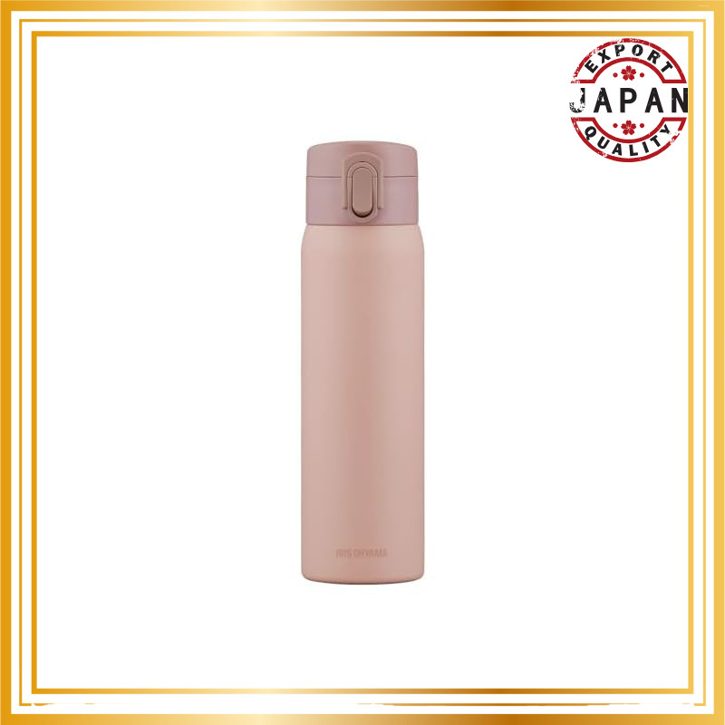 Iris Ohyama 500ml Vacuum Insulated Bottle, Keeps 6 Hours, Easy One-Handed Open and Drink, One-Touch,